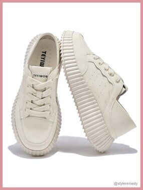 Chunky Slip-On Platform Sneakers with Wide Toe Box and Cushioned Sole